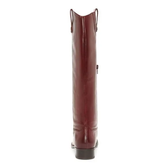 INC Womens Burgundy Goring Fawne Round Toe Block Heel Leather Riding Boot 12 M - Picture 2 of 4